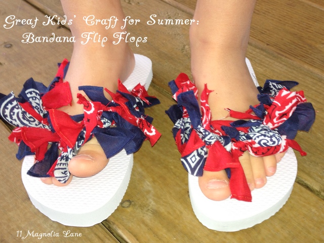 Easy {and Cheap!!} Kids' Summer Craft: Bandana Flip Flops