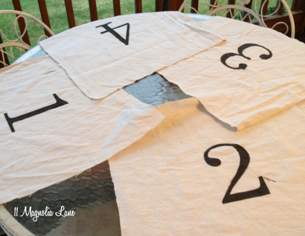 Stenciled Numbered Chair Covers | 11 Magnolia Lane