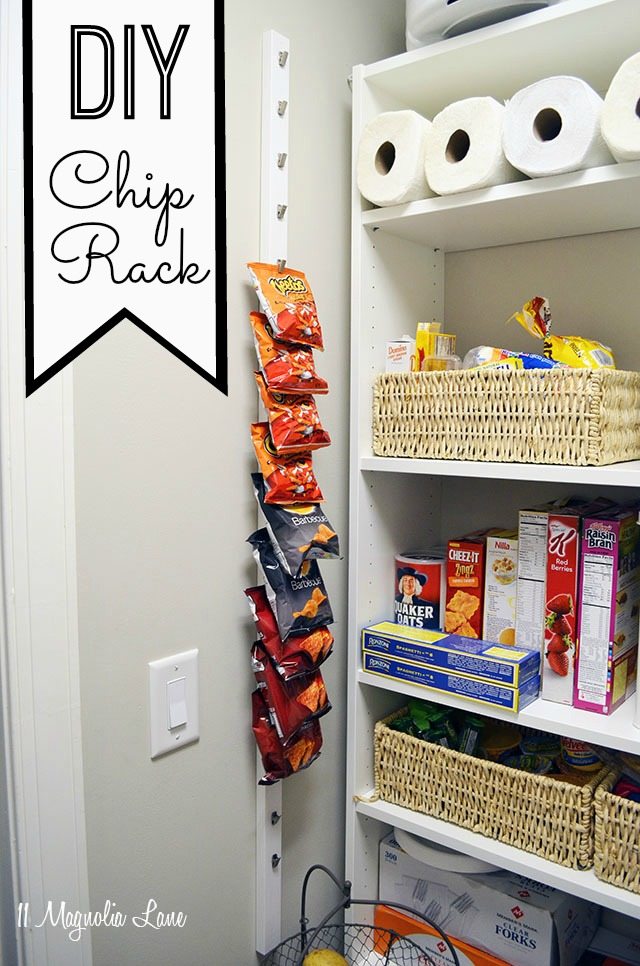 DIY $10 Pantry Chip Rack