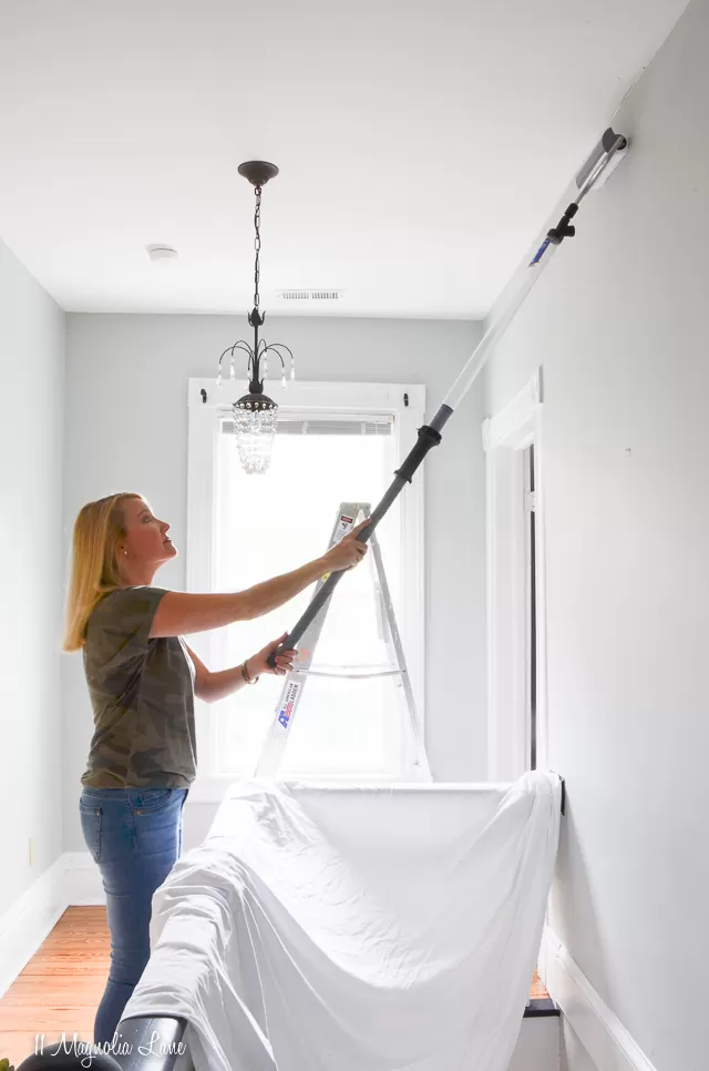 How to paint a stairwell without a ladder or scaffold | 11 Magnolia Lane