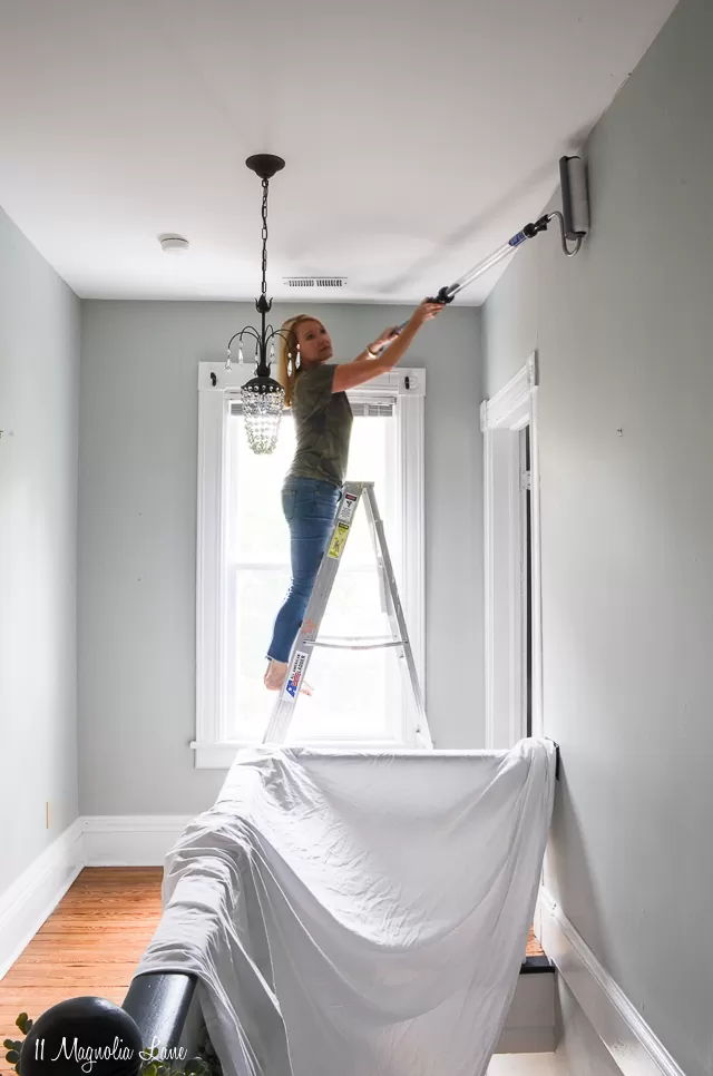 How to paint a stairwell without a ladder or scaffold｜11 Magnolia Lane