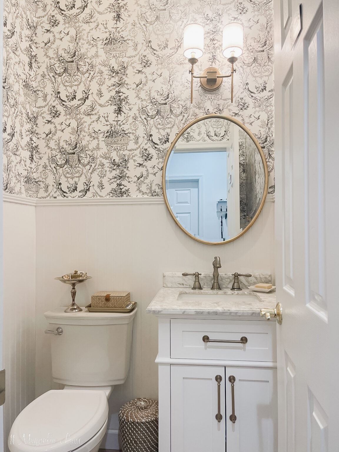 Our Wallpapered Powder Room